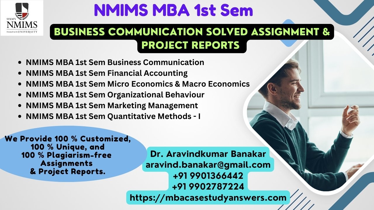 NMIMS EMBA Marketing Management Solved Answer Assignment